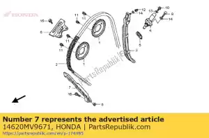 Honda 14620MV9671 gids, nokkenketting - Onderkant