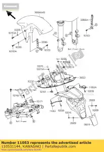 kawasaki 110531144 bracket,flap,lh zx636-b1h - Bottom side