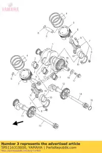 yamaha 5PS116310000 piston (std) - Bottom side