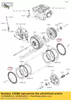 130880010, Kawasaki, plaatwrijving kx450d6f kawasaki  kfx klx kx 450 2006 2007 2008 2009 2010 2011 2012 2013 2014 2015 2016 2017 2018 2019 2020 2021, Nieuw