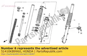 Honda 51410KB9960 pipa, fr. tenedor - Lado inferior