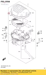 suzuki 1374008J00 tapa, filtro de aire - Lado inferior