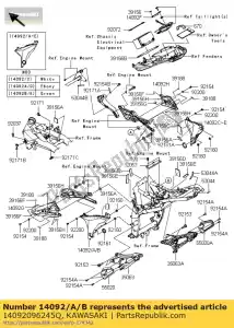 kawasaki 14092096245Q couvercle, pivot, lh, c.f.b.gre zr800 - La partie au fond