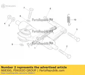 Piaggio Group 668300 vis hexagonale m12x1,75 - La partie au fond