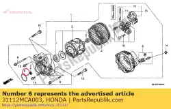 Here you can order the oring from Honda, with part number 31112MCA003: