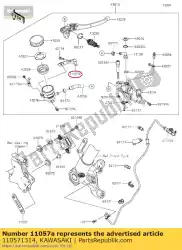 Here you can order the 01 bracket,reservoir from Kawasaki, with part number 110571314: