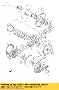 suzuki 2150103H30 conjunto de embreagem, sho - Lado inferior