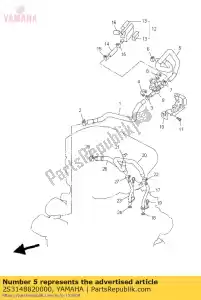 yamaha 2S3148820000 mangueira, dobra 2 - Lado inferior