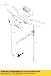 kabel, thro van Suzuki, met onderdeel nummer 5830036F00, bestel je hier online: