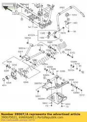 Ici, vous pouvez commander le arm-susp, rr, upp, lh auprès de Kawasaki , avec le numéro de pièce 390070021: