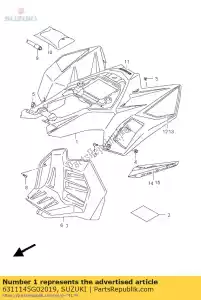 suzuki 6311145G02019 guardabarros trasero - Lado inferior