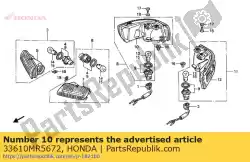 Here you can order the light sub assy., r. Rr. Winker from Honda, with part number 33610MR5672: