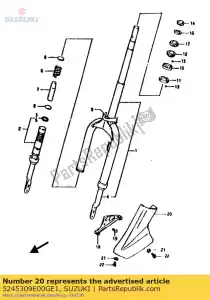 suzuki 5245309E00GE1 couvercle, fourche droite. - La partie au fond