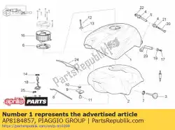 Ici, vous pouvez commander le couvercle du réservoir de carburant. Noir auprès de Piaggio Group , avec le numéro de pièce AP8184857: