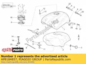 Piaggio Group AP8184857 couvercle du réservoir de carburant. noir - La partie au fond