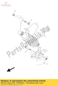 yamaha 901051205100 perno, brida - Lado inferior