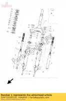 5JHF31000100, Yamaha, conjunto do garfo dianteiro yamaha ew 50 2005, Novo