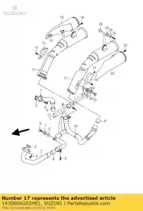 Suzuki 1430606G02H01 muffler,l - Bottom side