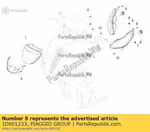 Piaggio Group 1D001233 indicador de curva frontal à direita - Lado inferior