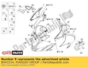 Piaggio Group B043214 decalque - Lado inferior