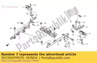 50720GFM970, Honda, Braccio, r. passo del passeggero honda nhx 110 2008 2009 2010 2011 2012 2013, Nuovo