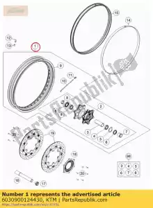ktm 6030900124430 rueda delantera cpl. 2.5x21 - Lado inferior