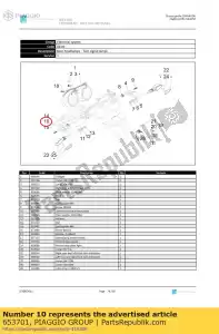 Piaggio Group 653701 placa de base do indicador traseiro esquerdo - Lado inferior