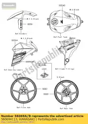 Here you can order the pattern,shroud,rh zr800bef from Kawasaki, with part number 560694113: