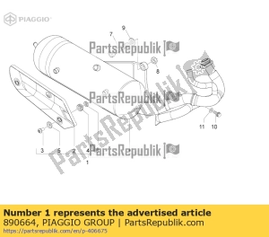 aprilia 890664 exhaust pipe. cpl. - Bottom side