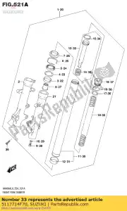 Suzuki 5117714F70 spring,rebound - Bottom side