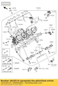 kawasaki 161630133 throttle-assy,ttk38 zx600r9f - Bottom side