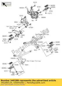 kawasaki 340280129 footrest suspension, left, passenger - Right side