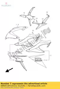 Suzuki 6868538H20JCV fita, lado da capota, - Lado inferior