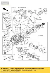 Here you can order the gasket vn1500-e1 from Kawasaki, with part number 110601872: