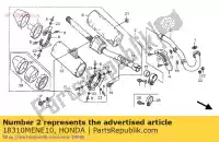 18310MENE10, Honda, comp silencieux, ed honda crf  x r crf450r 450 , Nouveau