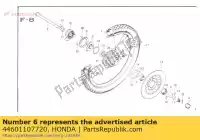 44601107720, Honda, moyeu, roue avant honda cb  j 50 , Nouveau