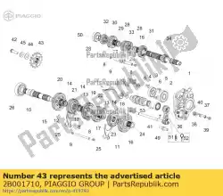 Aqui você pode pedir o pinhão z = 15 em Piaggio Group , com o número da peça 2B001710: