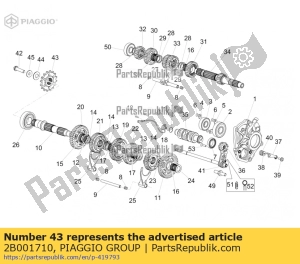 aprilia 2B001710 pinion z=15 - Bottom side