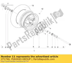 Here you can order the spacer from Piaggio Group, with part number 271746: