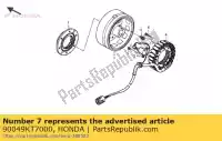 90049KT7000, Honda, bolt, socket, 5x12 honda  ca cb cbr cbrr (g) japanese domestic / nc23-100 cmx cr nx r (g) japan mc16-100 r (r) japan r2 (t) japan trx vt vtr xl 125 250 350 400 450 500 600 650 680 750 1000 1100 1986 1987 1988 1989 1990 1991 1992 1993 1994 1995 1996 1997 1998 1999 2000 2001 , New