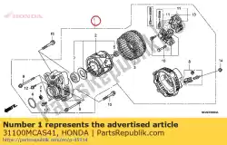 Aquí puede pedir alternador de Honda , con el número de pieza 31100MCAS41: