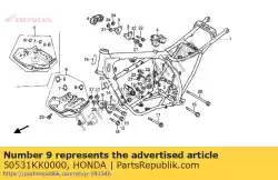 Aqui você pode pedir o pl, eng hanger fr em Honda , com o número da peça 50531KK0000: