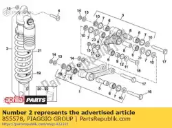 Here you can order the rear shock absorber mxv from Piaggio Group, with part number 855578:
