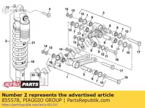 Piaggio Group 855578 rear shock absorber mxv - Bottom side