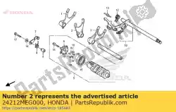 Ici, vous pouvez commander le fourche, levier de vitesses central auprès de Honda , avec le numéro de pièce 24212MEG000: