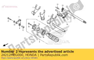 honda 24212MEG000 garfo, câmbio de marcha central - Lado inferior