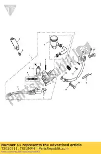 triumph T2020911 mangueira de freio dianteira - Lado inferior