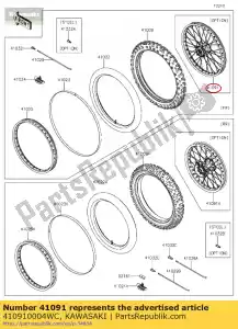 kawasaki 410910004WC wheel,fr,1.60x21,al nipp kx250 - Bottom side