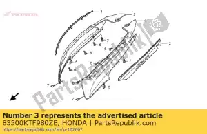 Honda 83500KTF980ZE afdekking, r bo * r302m * - Onderkant