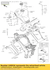 kawasaki 1409201626Z capa, punho de joelho, rh, f.bla zx100 - Lado inferior